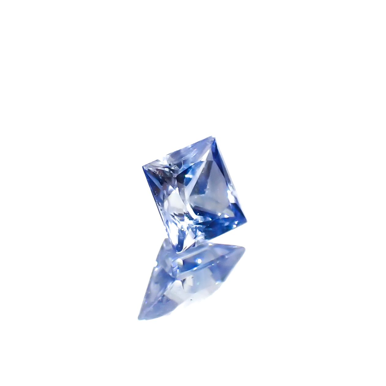 ◇プリンセスカット◇アイスブルーサファイア スリランカ産 0.29ct[240828652]3.4x3.4mm前後