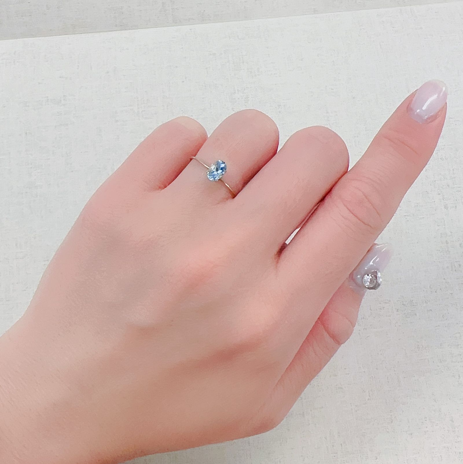 アクアマリン(宝石名アクアマリン)モザンビーク産 0.47ct 識別済[230421758]6.1x4.1mm前後