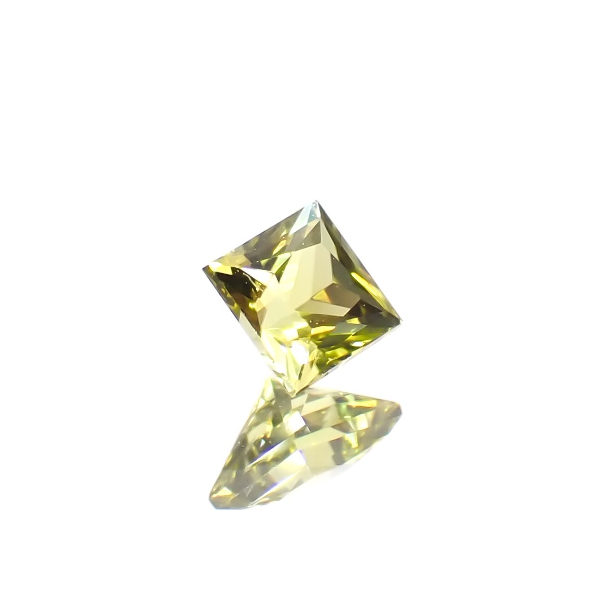 ◇プリンセスカット◇カナリートルマリン ザンビア・カナリー鉱山産 0.15ct[230823149]2.9x2.9mm前後