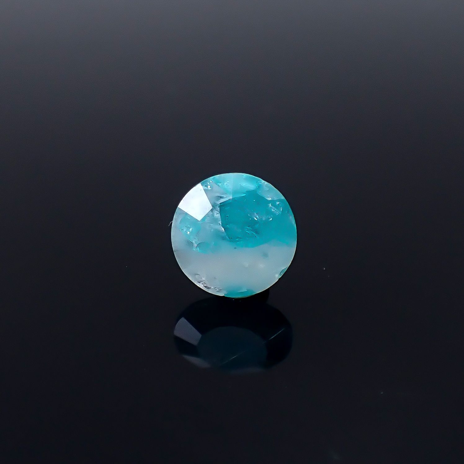 ◇リバーシブル◇パライバトルマリンインクォーツ ブラジル産 1.26ct / 8x8mm前後 [251231444]