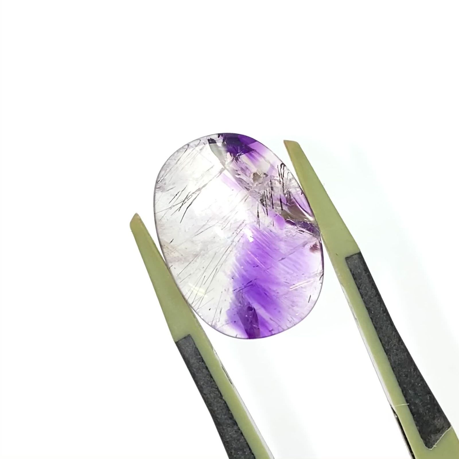 アメジストエレスチャル ブラジル産 8.45ct / 17.6x12.9mm前後