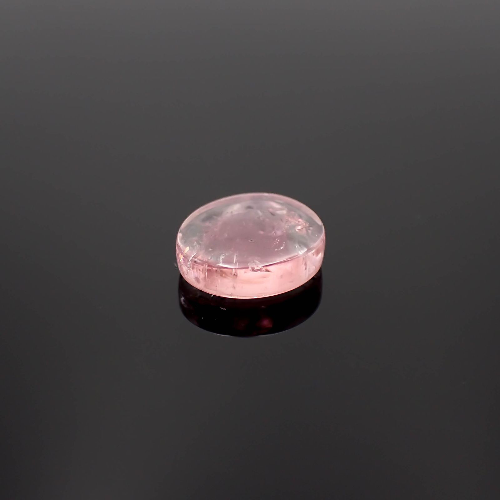 ピンクウォーターメロントルマリン 原石スライス コンゴ民主共和国産 3.01ct[230421482]10x9.1mm前後