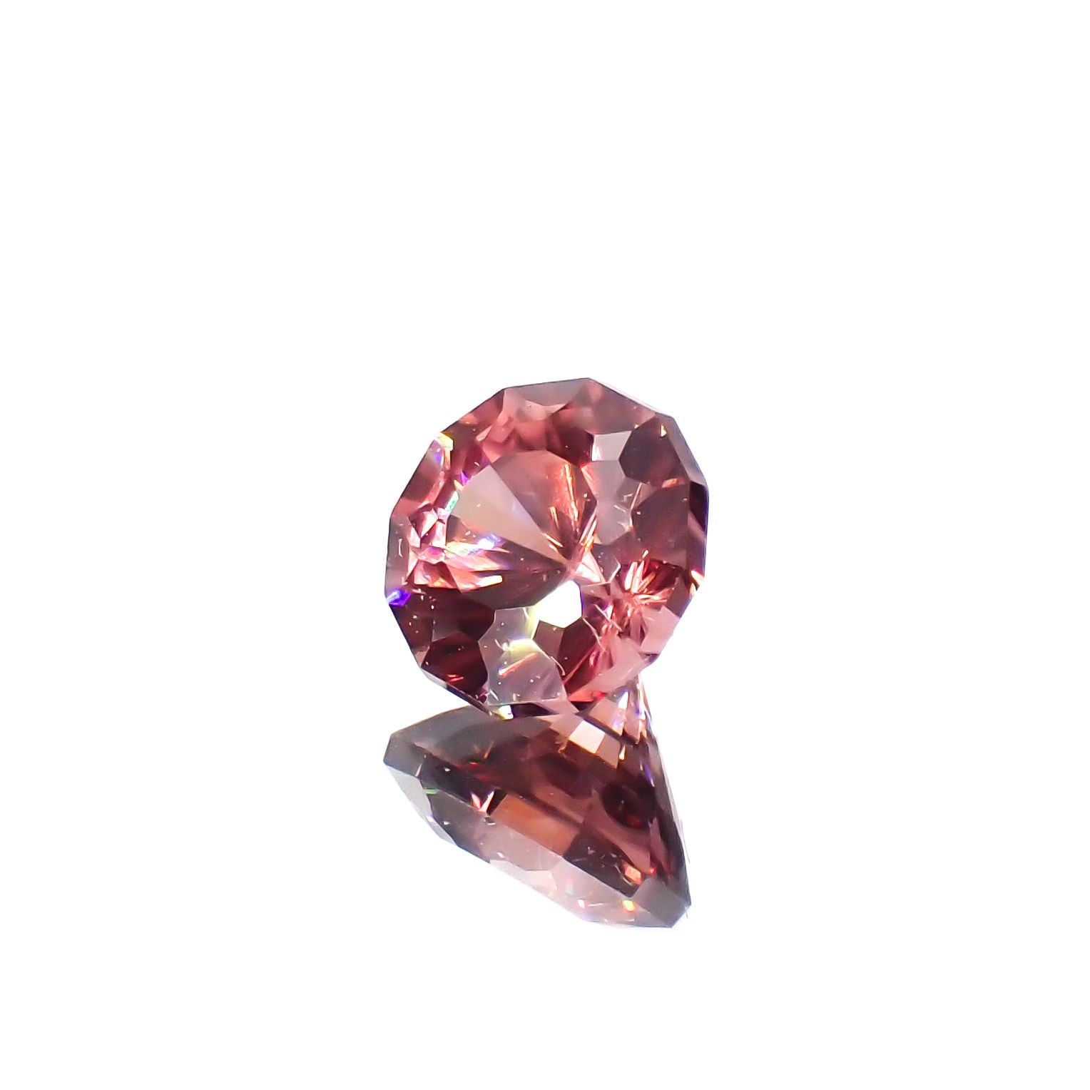 ◇カスタムカット◇ピンクジルコン スリランカ/カンボジア産 1.01ct[230421818]5.4x5.4mm前後