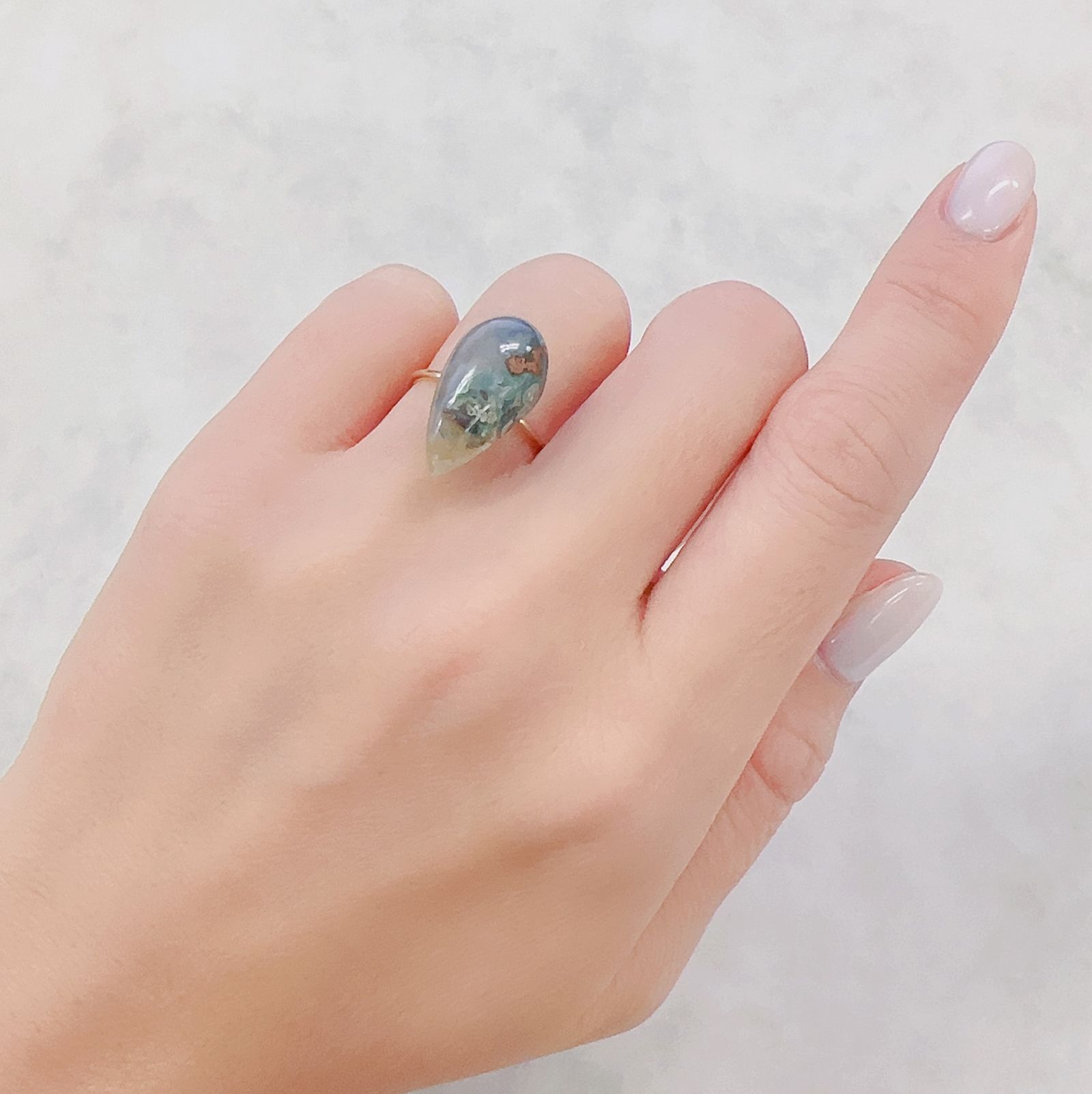 コッパークリソコラインカルセドニー インドネシア産 10.50ct[230722639]19.1x10mm前後