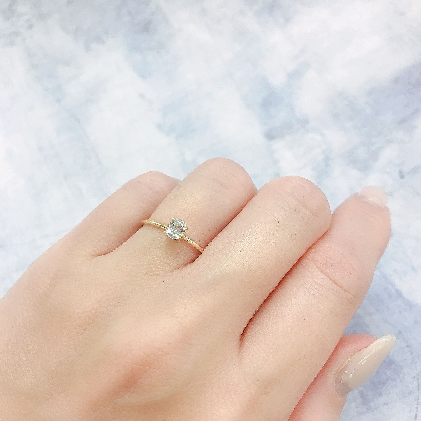 リューコガーネット(宝石名ホワイト グロッシュラー・ガーネット)ビルマ産 0.44ct 識別済[220616326]4.7x3.9mm前後