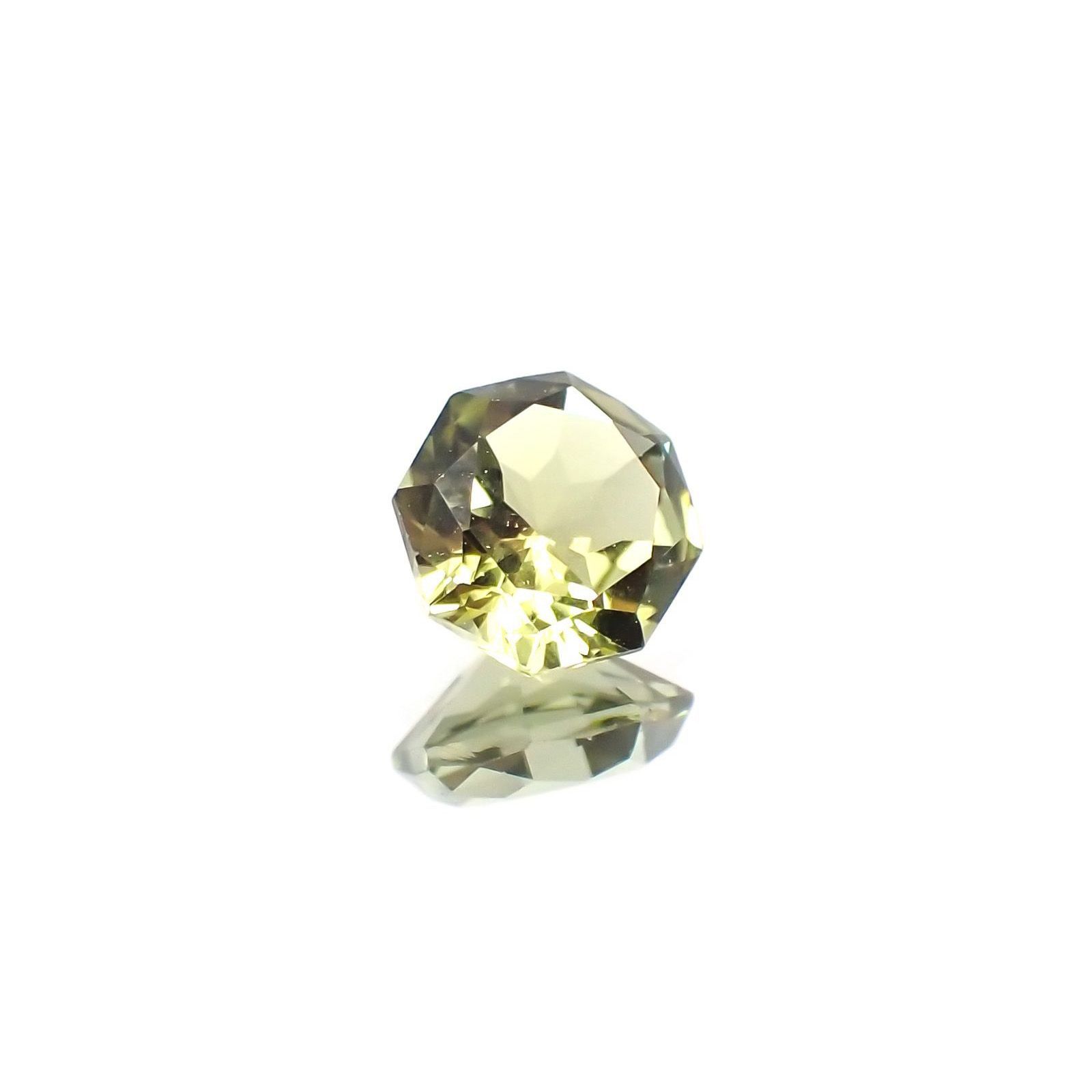 ◇オクタゴンカット◇グリーントルマリン(宝石名グリーン・トルマリン)ブラジル産 識別済 0.49ct / 5x4.9mm前後 [231124196]