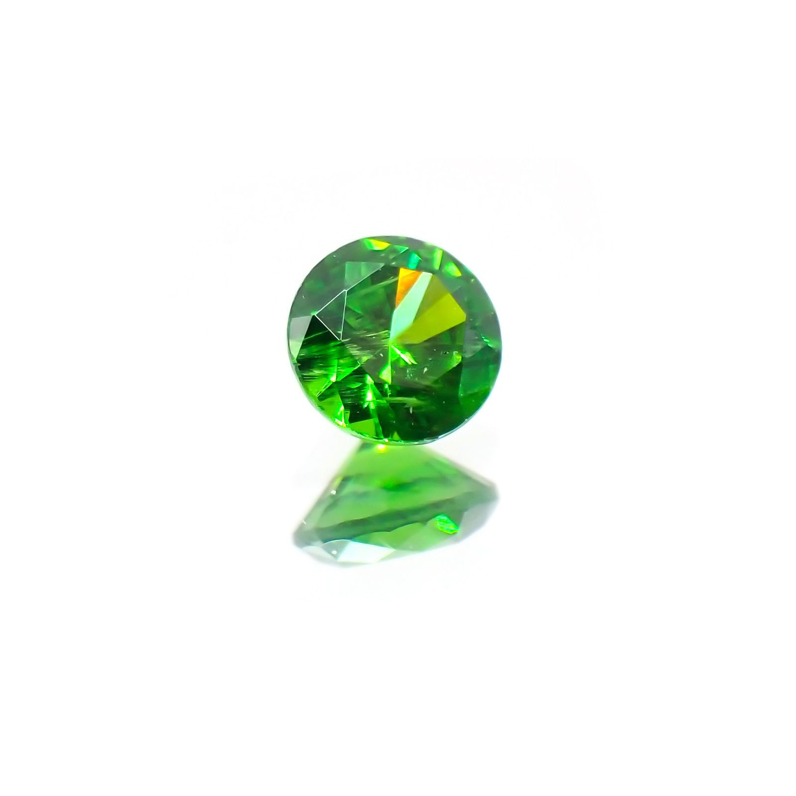 デマントイドガーネット(宝石名デマントイド・ガーネット)  ロシア産 0.137ct ソ付(彩珠)[210410508]3×3mm前後