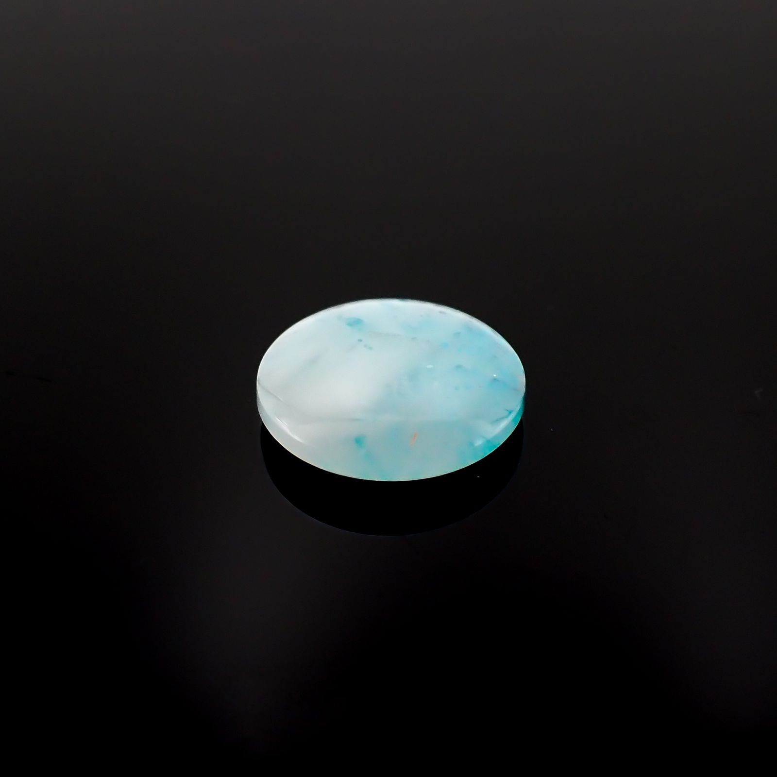 パライバトルマリンインクォーツ(宝石名トルマリンインクォーツ/別名パライバ・トルマリン)ブラジル産 4.946ct ソ付(宝貴協)[221018824]13.9x13.9mm前後