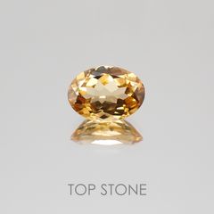 インペリアルガーネット(ヘソナイト)(宝石名ガーネット) スリランカ産 0.89ct 識別済[21038978]6.8×5.1mm前後
