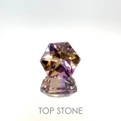 ◇ヘキサゴンカット◇アメトリン ブラジル産 6.31ct[221018587]10.3x10.1mm前後