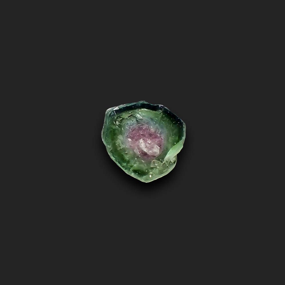 ウォーターメロントルマリン 原石スライス コンゴ民主共和国産 1.39ct[230321304]7.6x7.3mm前後