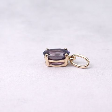 ペンダント空枠：石留め▶パープルサファイア（お客様製作例）