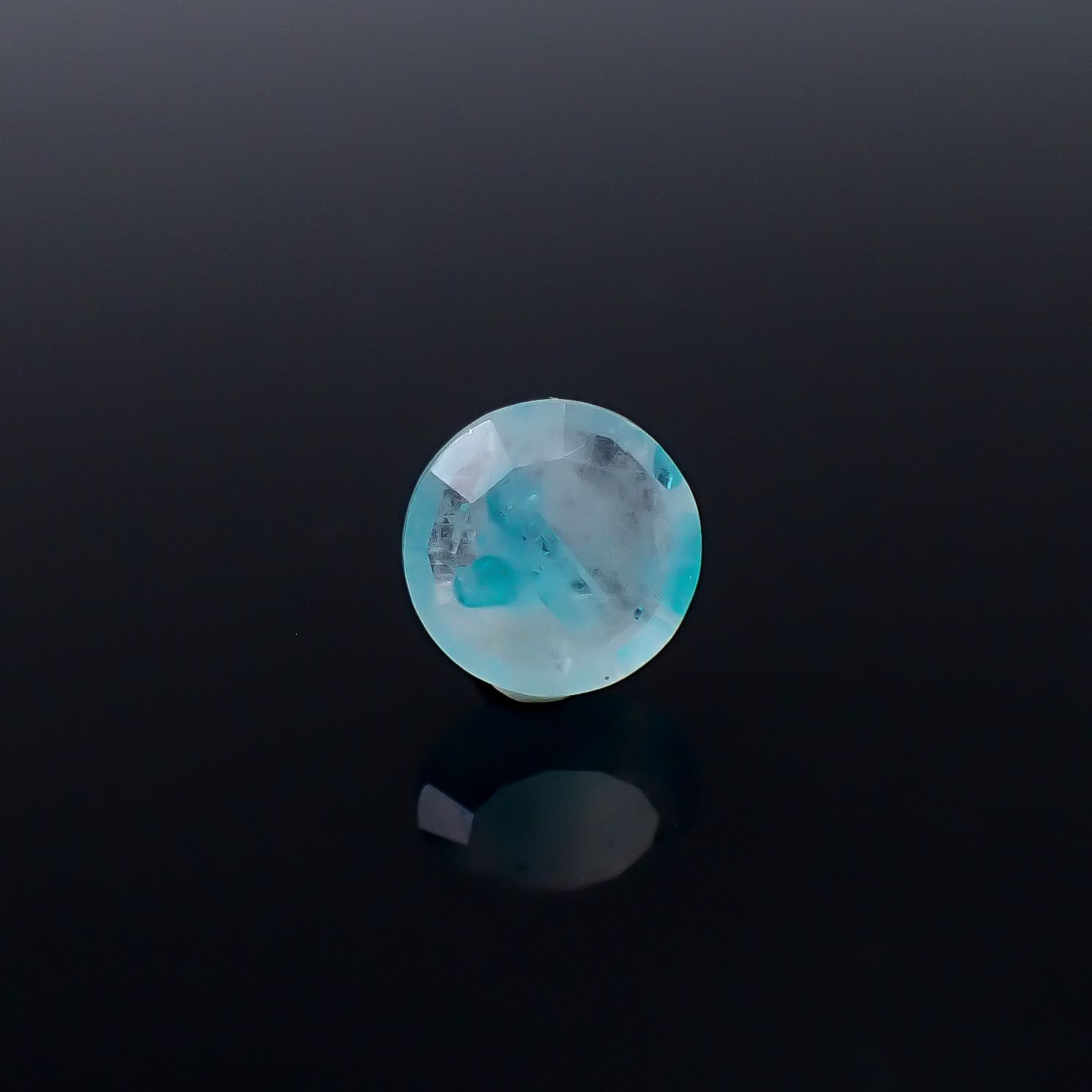 ◇リバーシブル◇パライバトルマリンインクォーツ ブラジル産 0.96ct / 7.1x7.1mm前後 [251231446]