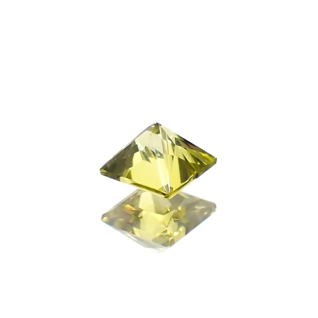 ◇プリンセスカット◇カナリートルマリン ザンビア・カナリー鉱山産 0.14ct[230823151]2.9x2.9mm前後