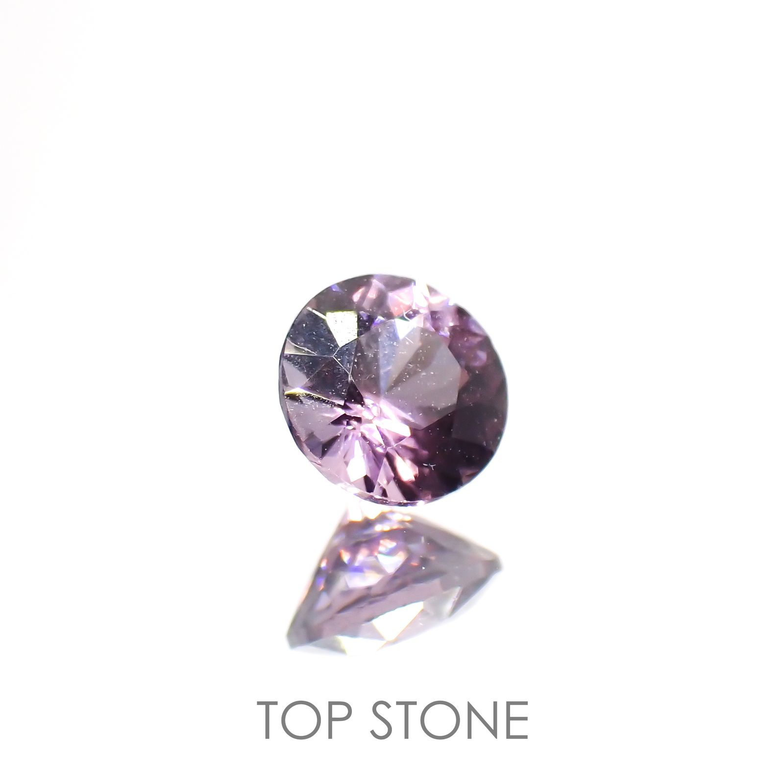 ラベンダーピンクスピネル(宝石名スピネル)ビルマ/マダガスカル産 0.48ct 識別済[220114552]4.6x4.6mm前後