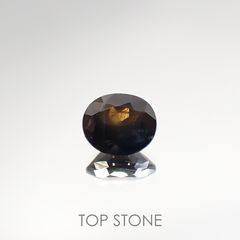 ゴールドシーンサファイア 非加熱(宝石名シーン・サファイア) ケニア産 0.814ct ソ付(彩珠)[210712077]5.8×5mm前後