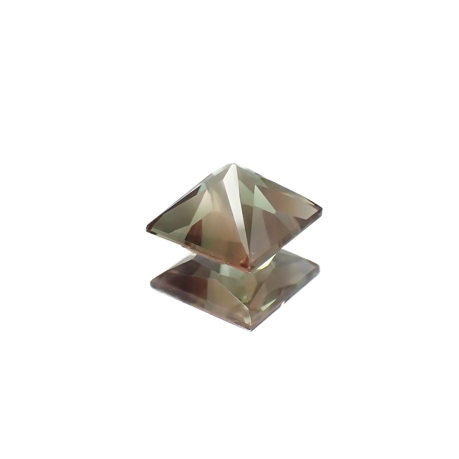 ◇プリンセスカット◇バイカラーオレゴンサンストーン アメリカ・オレゴン州産 2.76ct / 8.5x8.4mm前後 [221018706]