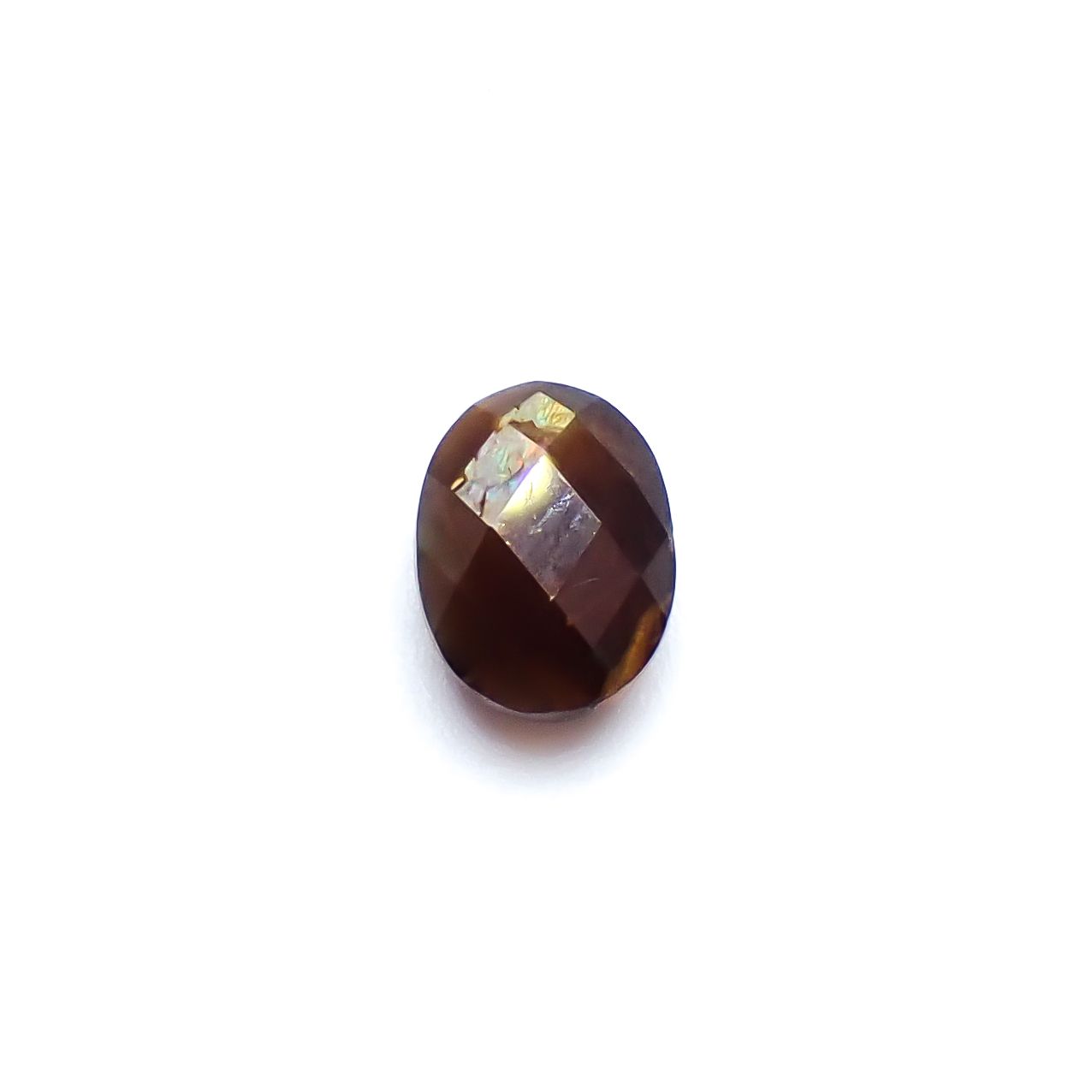 ◇リバーシブル・チェッカーカット◇レインボーガーネット 日本・奈良県産 1.85ct / 8.4x6.2mm前後 [260932921]
