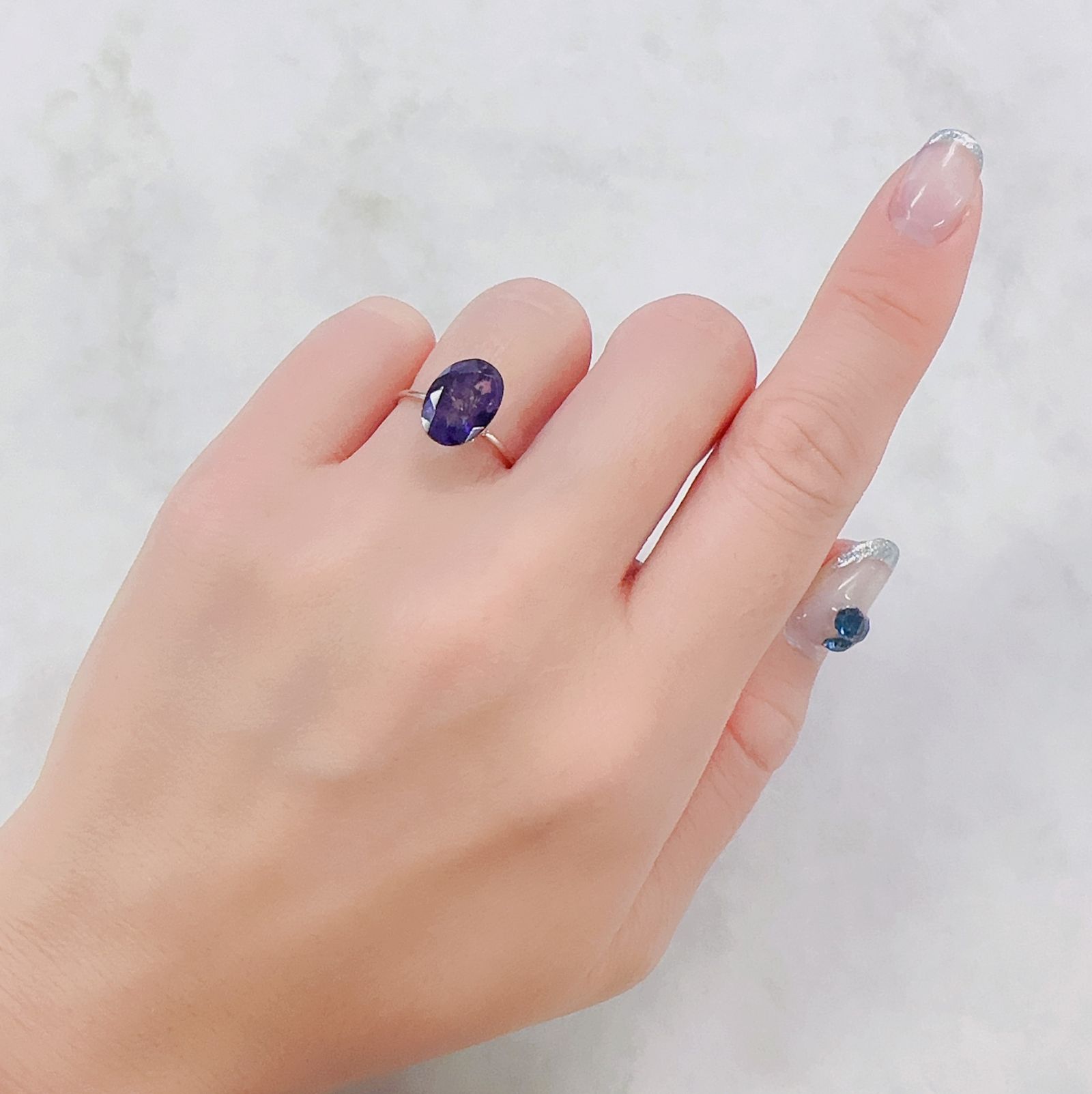 アメジストエレスチャル ナイジェリア産 2.62ct[230622441]11.1x7.9mm前後