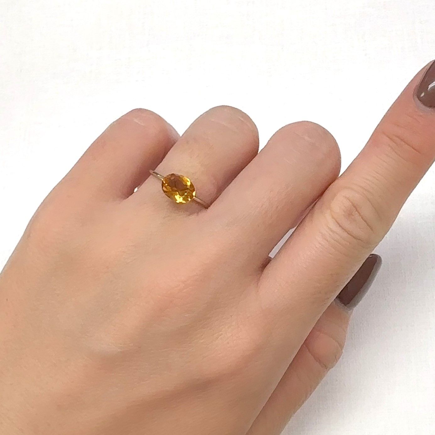 マデイラシトリン ブラジル・ミナスジェライス州産 1.03ct [241029248]8.1x6.1mm前後