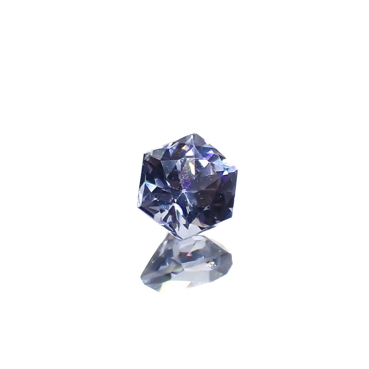 ◇ヘキサゴンカット◇バイオレットスピネル(宝石名スピネル)ビルマ/マダガスカル産 0.37ct 識別済[230220668]3.9x3.9mm前後
