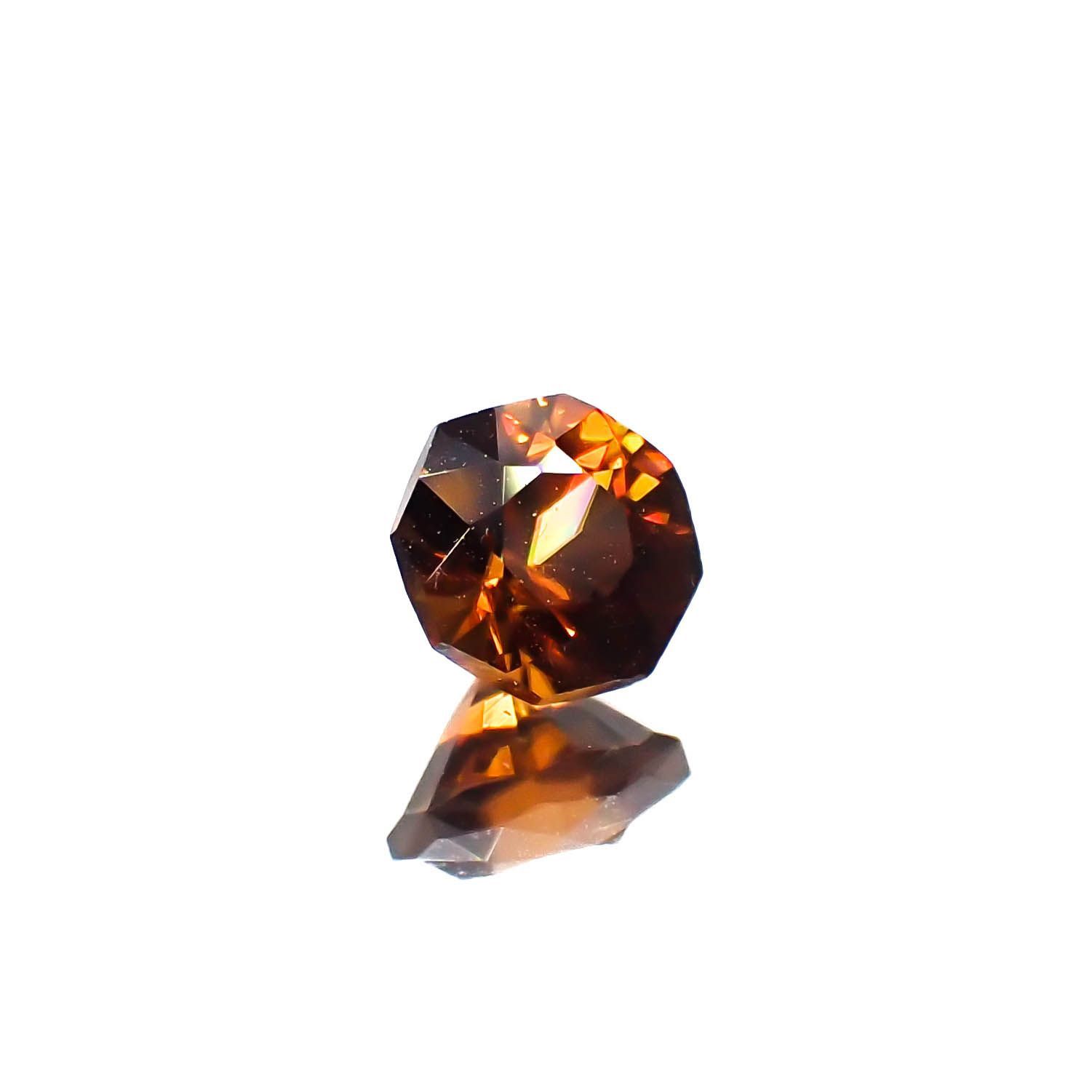 ◇オクタゴンカット◇オレンジジルコン(宝石名ジルコン)スリランカ/カンボジア産 0.87ct 識別済[230320999]4.9x4.8mm前後