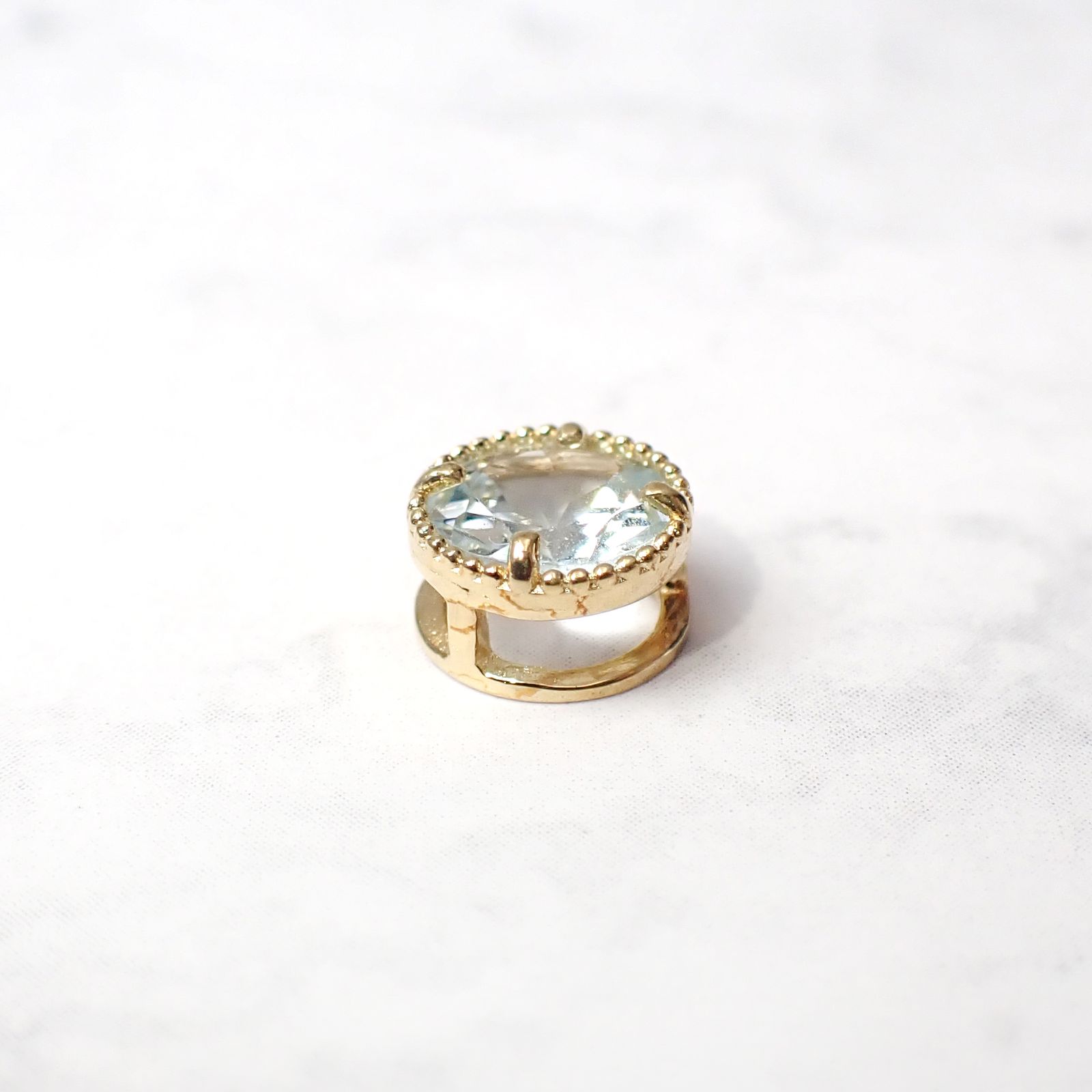 ◇K18 Lumiere（ルミエール）◇アクアマリン | 一粒石ジュエリー 5mm [チャーム/ペンダントトップ※チェーン別売り]