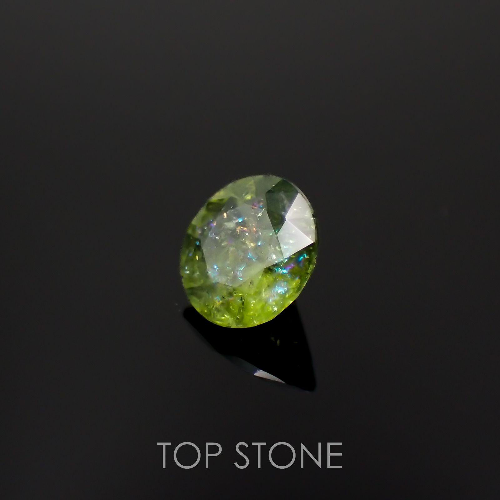 イリデッセンスクロムトルマリン(宝石名トルマリン)ケニア産 0.52ct 識別済[221119091]5.3x5.4mm前後