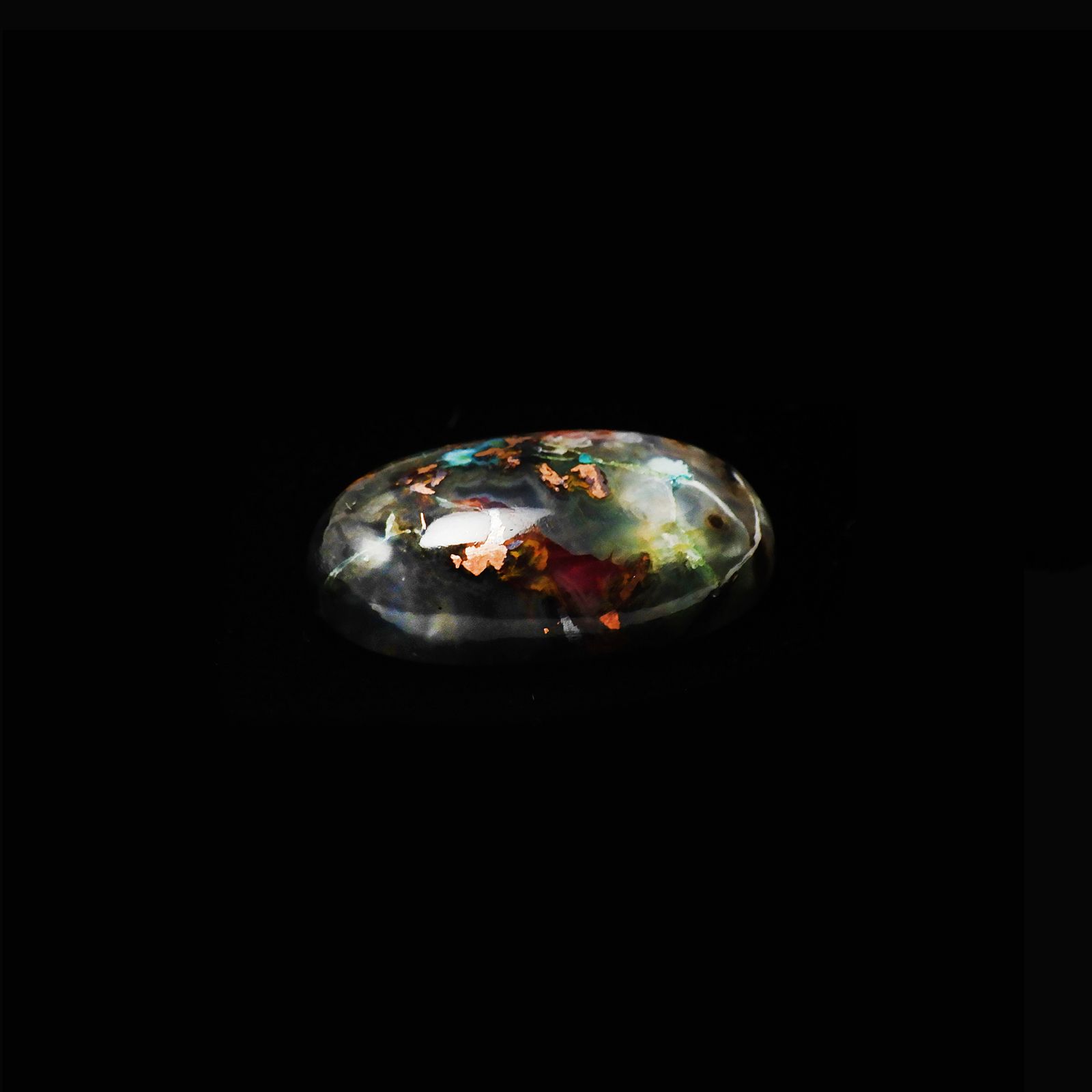 コッパークリソコラインカルセドニー インドネシア産 18.65ct[240125553]21.7x13.3mm前後