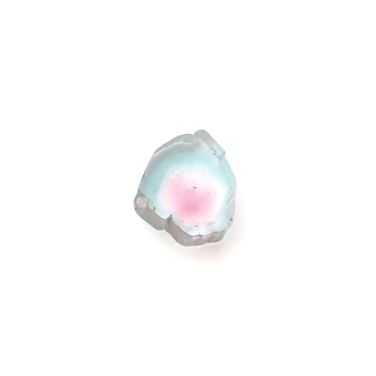 ウォーターメロントルマリン 原石スライス アフガニスタン産 1.65ct [250430216]7x6.9mm前後