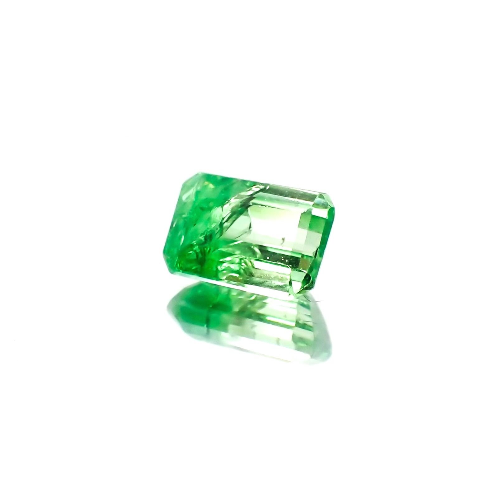 バイカラーツァボライト(宝石名グリーン グロッシュラー・ガーネット)タンザニア産 識別済 1.15ct / 7x4.7mm前後 [231124260]