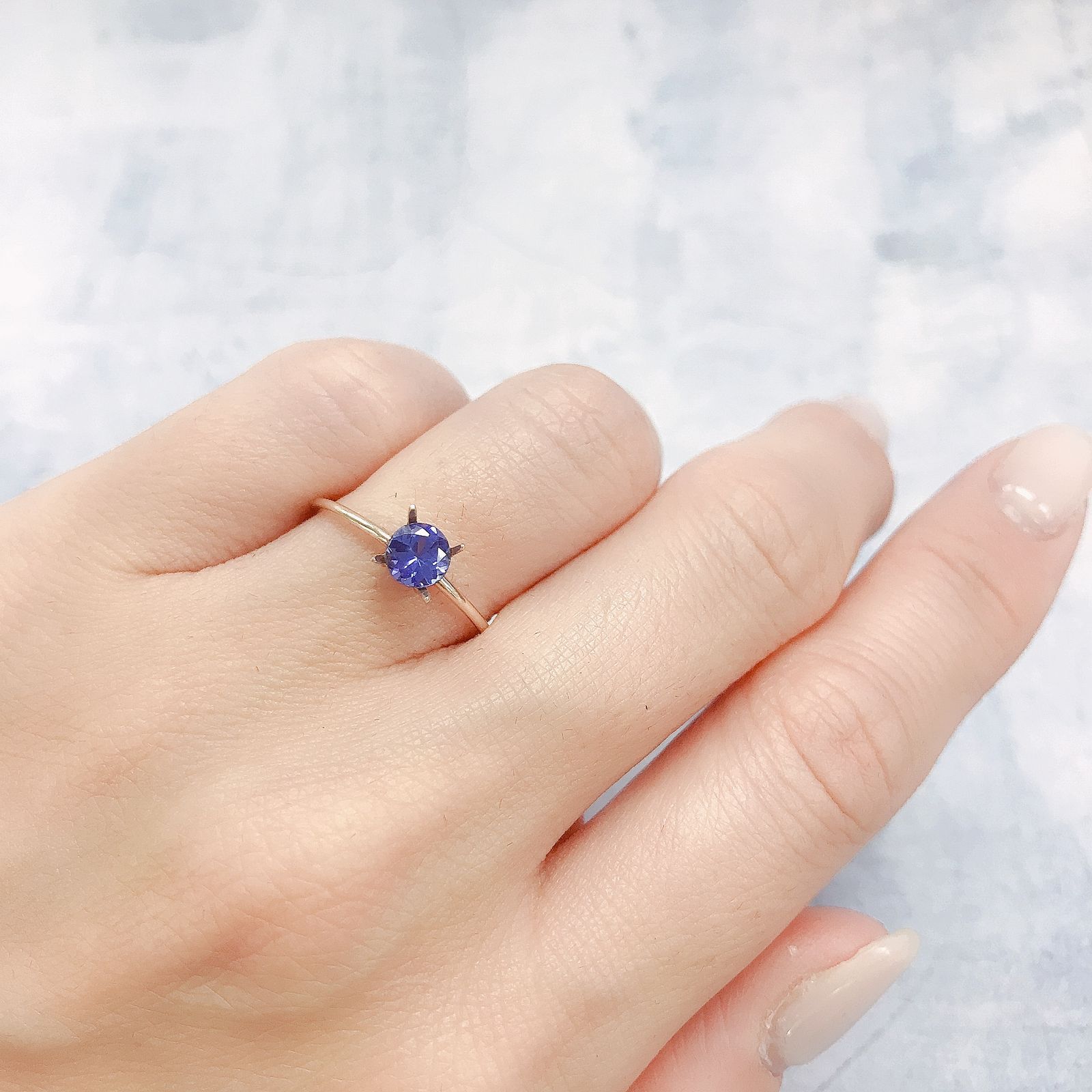 タンザナイト(宝石名タンザナイト)タンザニア産 0.46ct 識別済[220516045]5x4.9mm前後