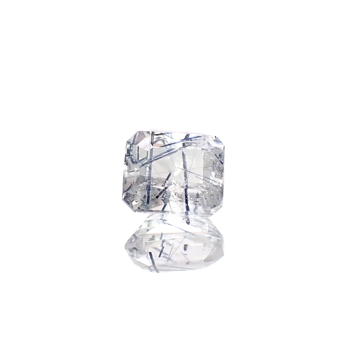 インディゴライトインクォーツ ブラジル産 2.55ct [241229599]8.7x7.4mm前後