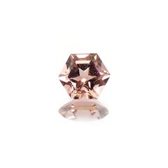 ◇ヘキサゴンカット◇オレンジトルマリン(宝石名トルマリン) ブラジル/アフリカ産 識別済 0.59ct / 5.1x5.1mm前後 [26019159]