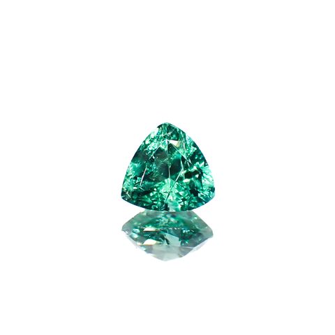 パライバトルマリン(宝石名トルマリン/別名パライバ・トルマリン)ブラジル・キントス鉱山産 0.471ct ソ付(宝貴協)[240928714]5.17x5.31mm前後
