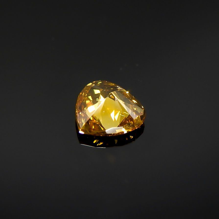 イエローダイヤモンド VS-2 / FANCY DEEP ORANGE YELLOW(宝石名ダイアモンド) 0.173ct ソ付(CGL)[220115157]3.58x3.89mm前後