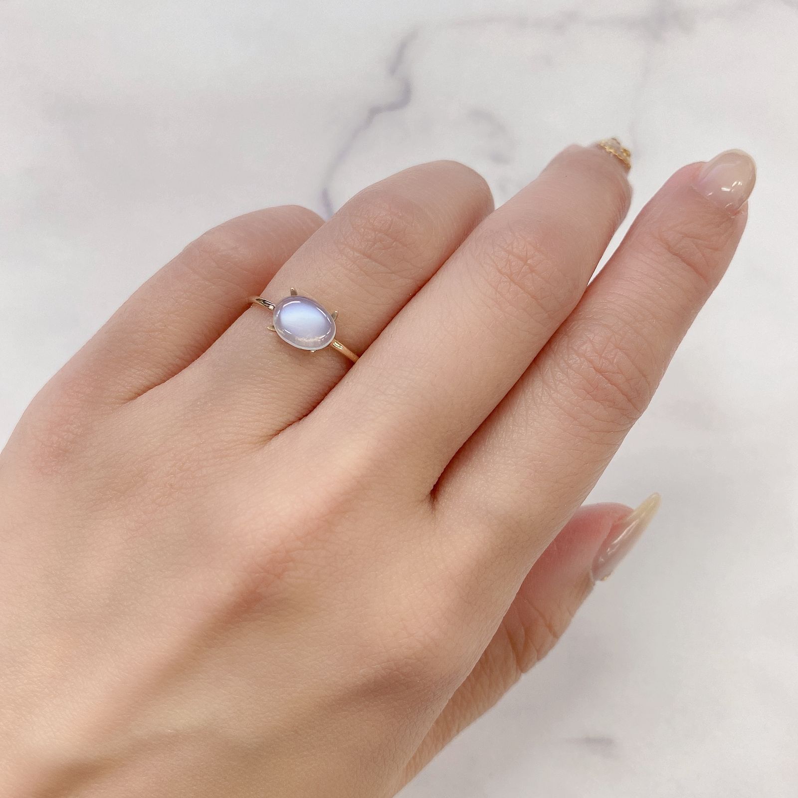 ムーンストーン(宝石名ムーンストーン)インド/スリランカ産 1.08ct 識別済[211113664]8x6.1mm前後