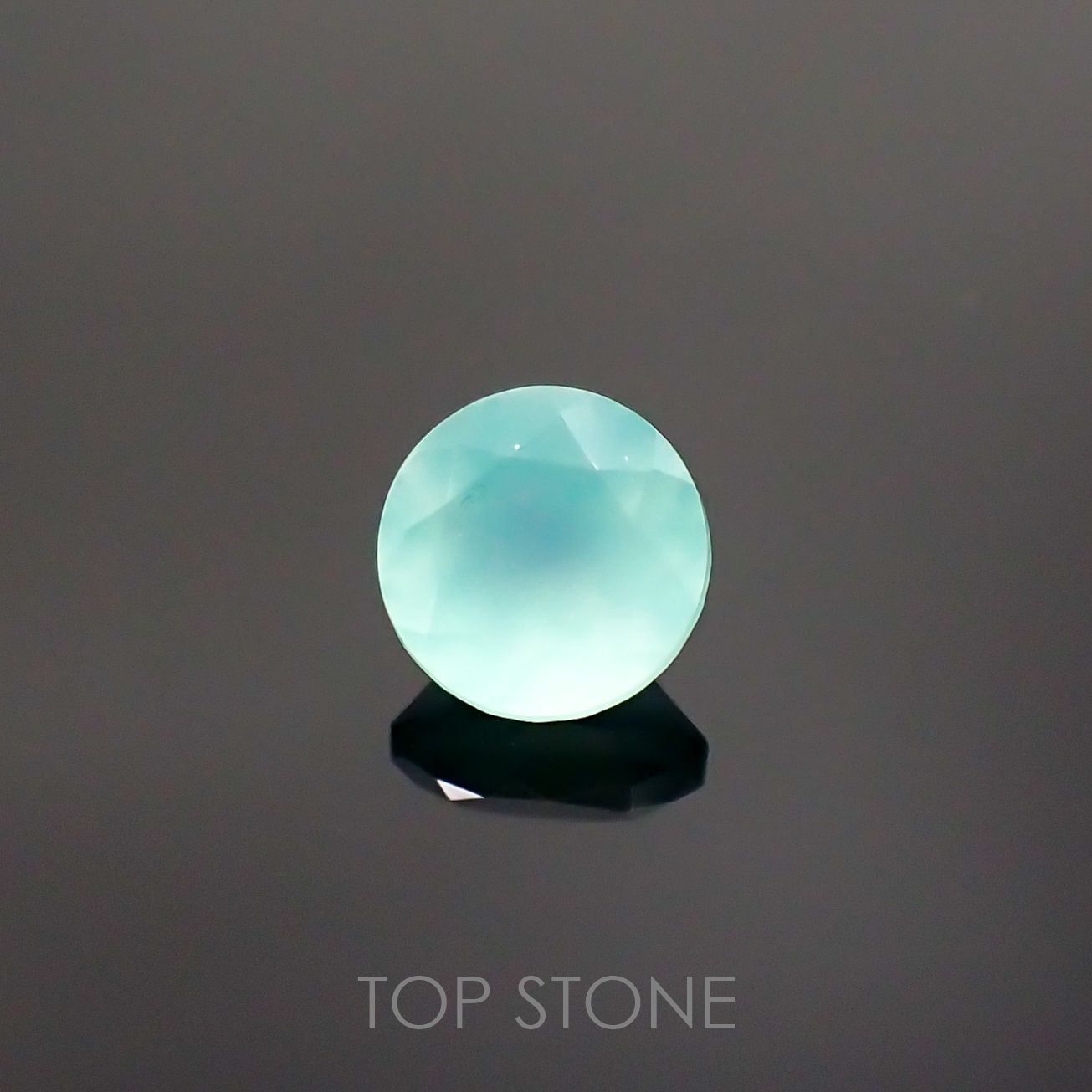 アクアプレーズ(宝石名ブルー グリーン・カルセドニー) 南アフリカ産 0.88ct 識別済[210912344]6.1×6.1mm前後