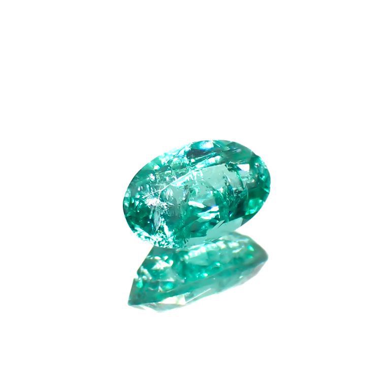 パライバトルマリン(宝石名トルマリン/別名パライバ・トルマリン)ブラジル・キントス鉱山産 0.396ct ソ付(宝貴協)・GIA鑑付[221018749]5.8x3.6mm前後