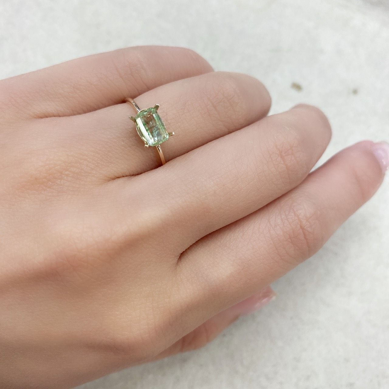 楽天市場】グリーンガーネット 0.5ct リング 7号 PT900 プラチナ