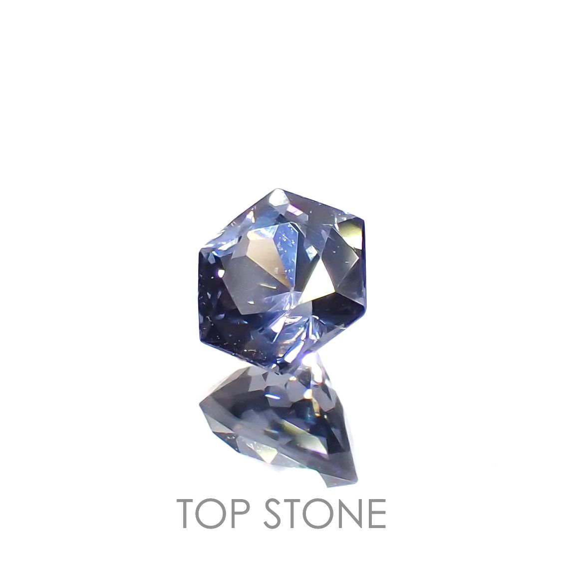 ◇ヘキサゴンカット◇バイオレットスピネル(宝石名スピネル)ビルマ/マダガスカル産 0.41ct 識別済[230220659]4.2x4.1mm前後