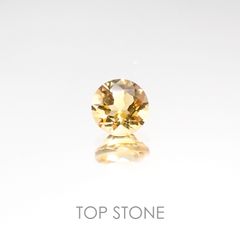 <ランダムセレクト1個販売> シトリンSA(宝石名シトリン) ラウンドカット ブラジル産 0.23ct前後 識別済[20107171-PAC]4×4mm前後