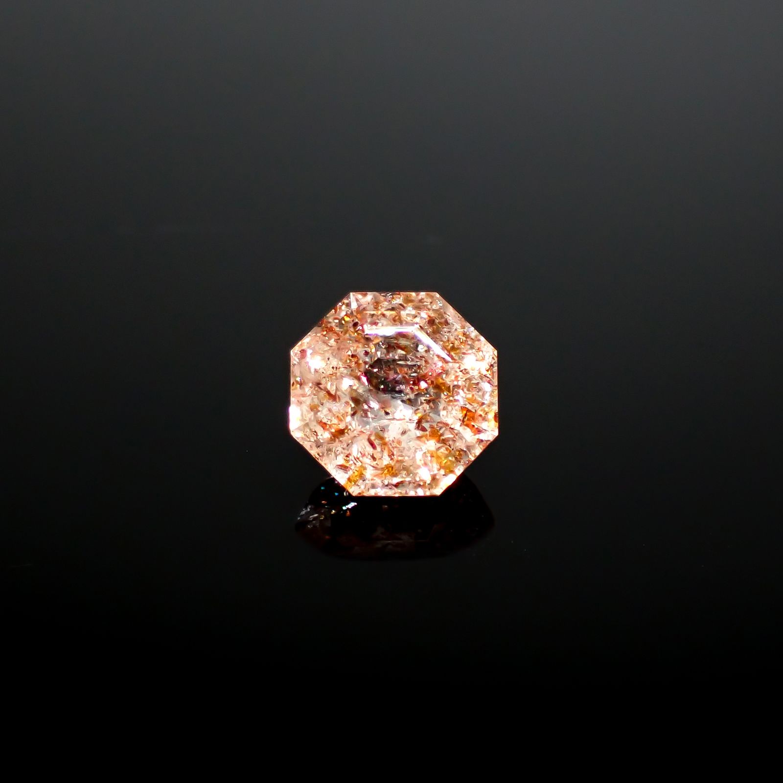 ◇オクタゴンカット◇イリュージョンサンストーン タンザニア産 1.49ct[240628267]7.3x7.2mm前後