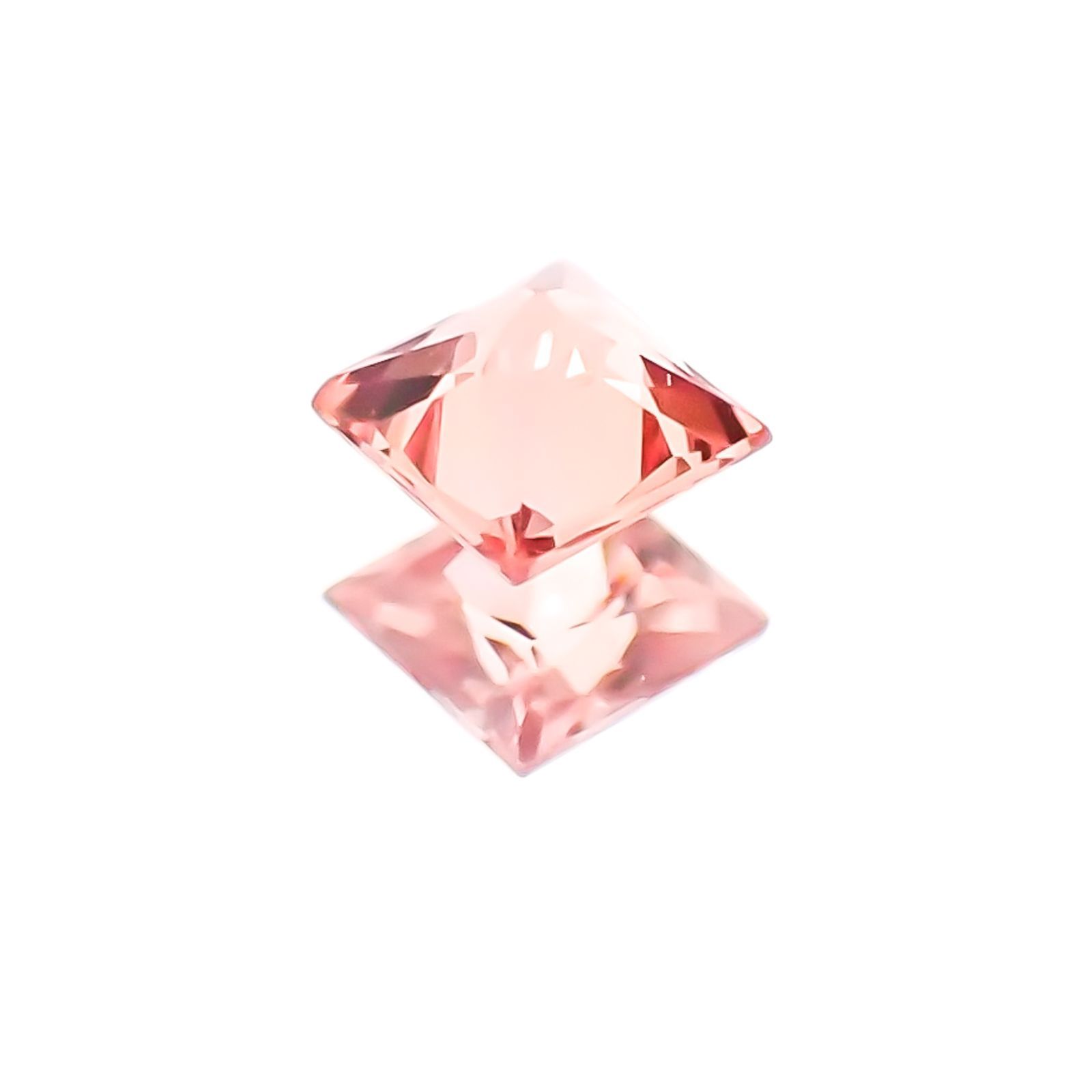 ◇プリンセスカット◇パパラチャサファイア ソーティング付き スリランカ産 ルース 0.086ct[20117828]2.3×2.3mm前後