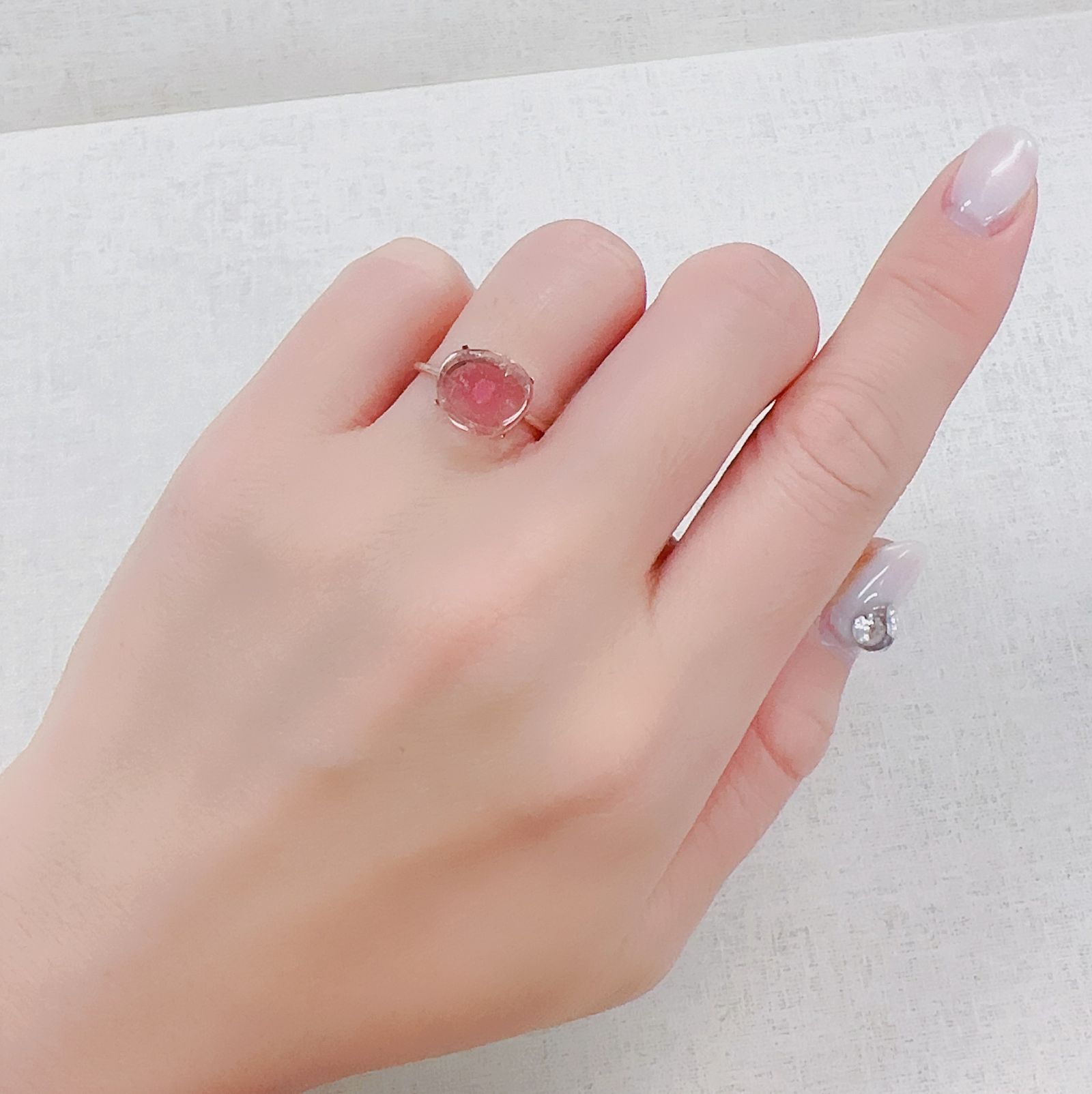 ピンクウォーターメロントルマリン 原石スライス コンゴ民主共和国産 2.11ct[230421483]10.5x9.5mm前後