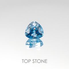 <ランダムセレクト1個販売> ブルージルコン カンボジア産 ルース 1.34ct前後 トリリアントカット[20095585]6×6mm前後