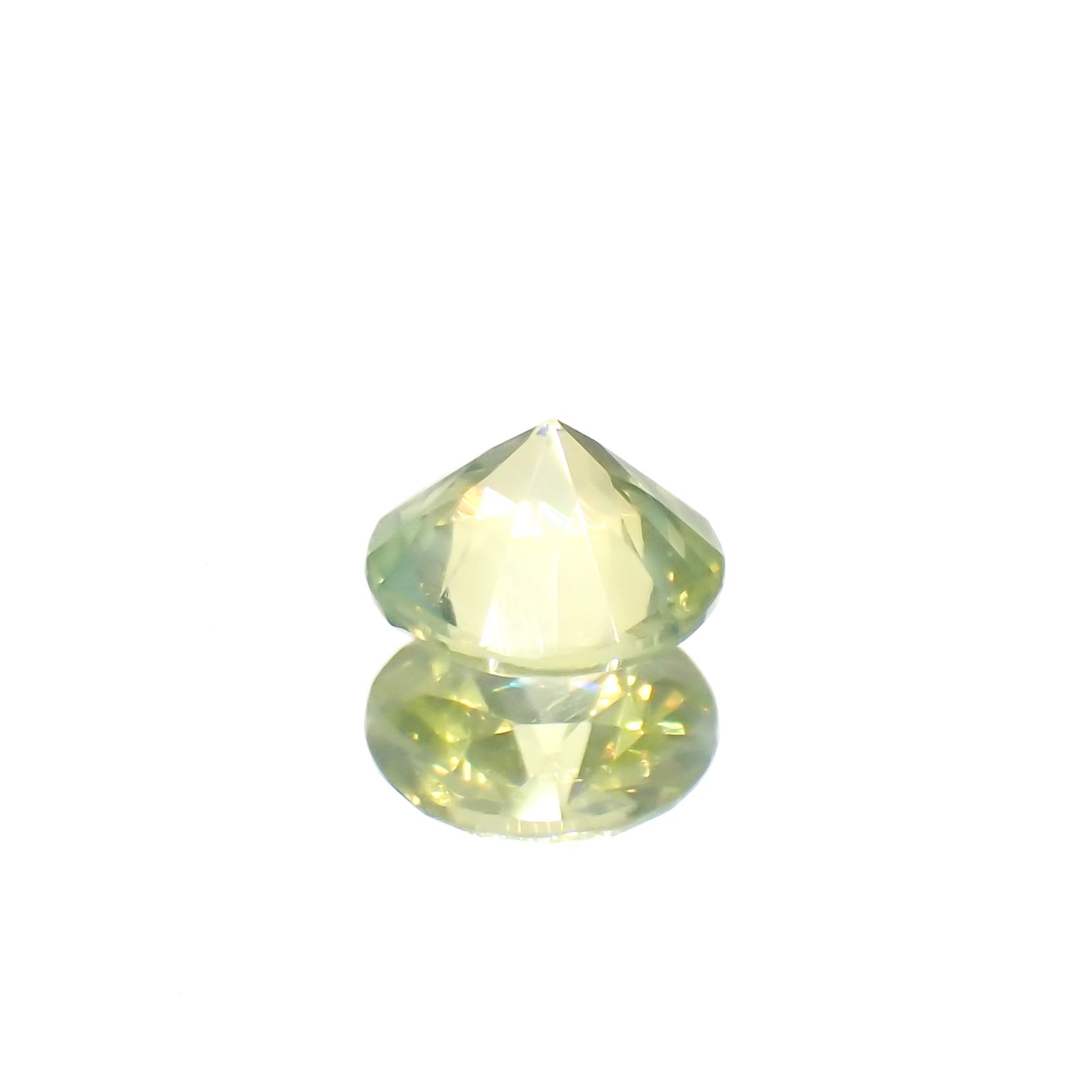 クリソベリル(宝石名クリソベリル)スリランカ産 0.42ct 識別済[230622493]4.6x4.6mm前後