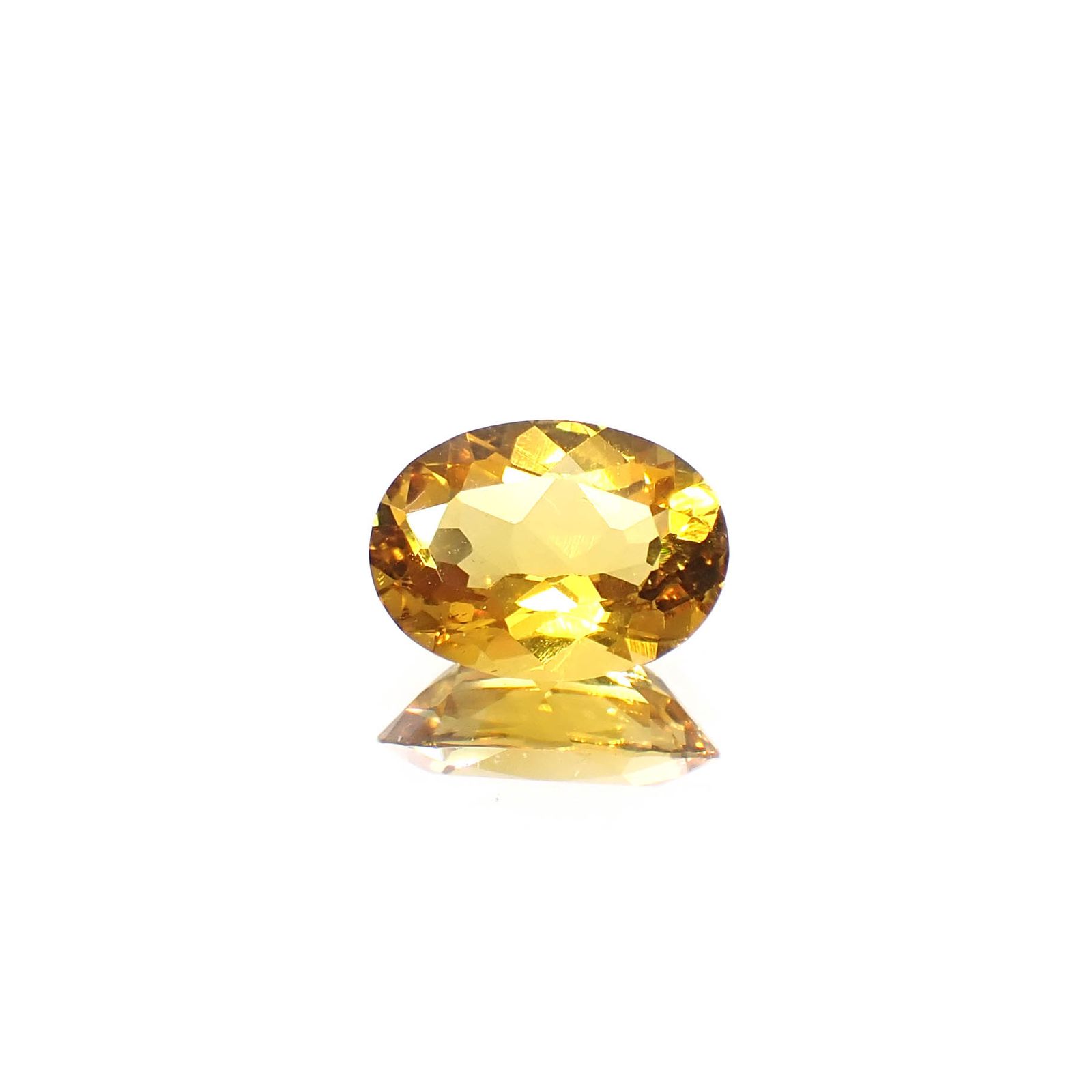 ゴールデンベリル(宝石名ゴールデン・ベリル)ブラジル産 0.87ct 識別済[250530348]7.9x5.8mm前後