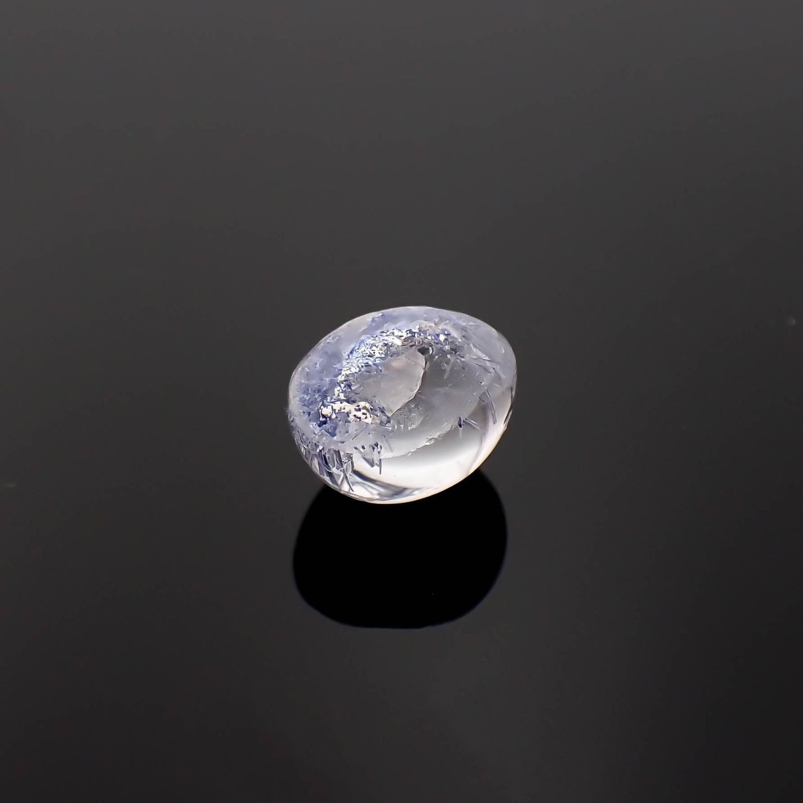 デュモルチェライトインクォーツ ブラジル産 3.47ct / 9.4x7.8mm前後 [230320881]