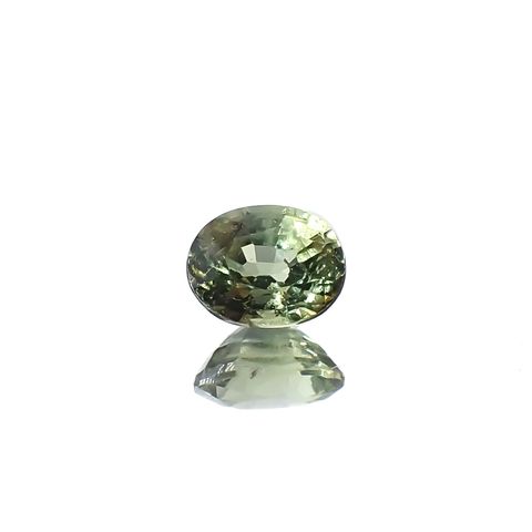 グリーンクリソベリル(宝石名クリソベリル)スリランカ/マダガスカル産 0.39ct 識別済[231225025]4.8x3.7mm前後